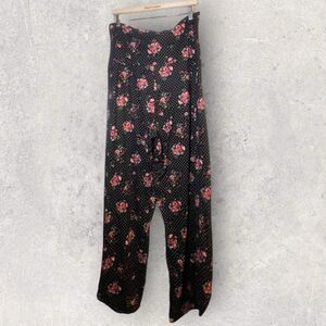 Body Groove Black Floral Flowy Yoga Pants Super Soft Groovylicious/ Size…